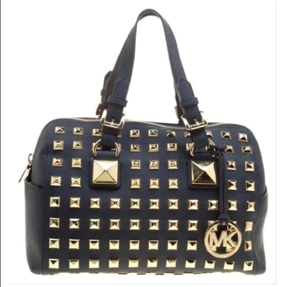 COPY - Michael Kors Satchel Purse Blue & Gold